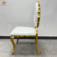 Nouvelle Chaise de Trône Populaire en Acier Inoxydable Doré de Luxe pour Location de Fête, Mariage et Banquet