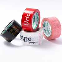 Cinta Adhesiva Roja Frágil Personalizada a Precio de Fábrica, Rollo Jumbo con Logotipo Impreso Personalizado, Cinta de Sellado de Cartones de Plástico, Película BOPP de Alta Resistencia