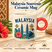 Tasse à café en céramique souvenir d'Asie et de Malaisie, impression des tours jumelles de Kuala Lumpur, design personnalisé, OEM, ODM, vente en gros