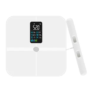 mechanical white rechargeable bathroom weighing composition bmi 8 electrode smart body fat scale with handles