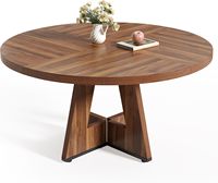 Table à manger ronde, table à manger de 47 pouces avec base en bois, tables de cuisine circulaires pour cuisine, salon (table uniquement)