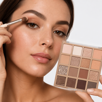 Palette de fards à paupières minéraux 16 couleurs, tons clairs et foncés, neutres, nus, mats, scintillants, longue tenue, maquillage en poudre, vente en gros