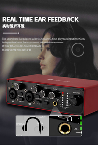 Altavoz con micrófono para auriculares, tarjeta de sonido, equipo de transmisión de Canto de música en casa, monitores de estudio grandes para grabación y fabricación - Product Image 3