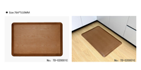 Tapis de sol anti-fatigue en PVC à texture bois, tapis de confort pour position debout, texture réaliste bois dur, antidérapant, bord biseauté