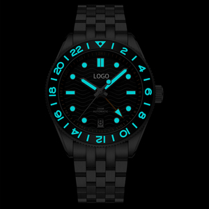 Montres de plongée automatiques GMT 40 mm avec cadran ondulé, 200 m, lunette en céramique rotative bidirectionnelle à 24 clics - Product Image 4