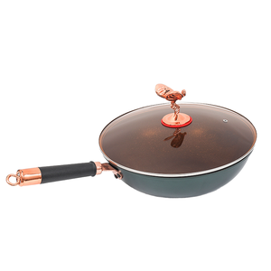 Verde de alta calidad <span class=keywords><strong>Camping</strong></span> cocina multiusos de hierro fundido antiadherente Pan <span class=keywords><strong>Wok</strong></span> chino - Product Image 4