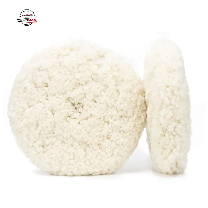 LEADMAX OEM 7 "/9" 100% wool double sided Single sided auto beauty care cushioning polished wool pad