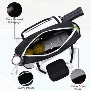 Bolsa de Pádel de Cuero PU Premium de Gran Capacidad, Cómoda Bolsa Deportiva para Raquetas, Bolso de Gimnasio, Bolsa Pequeña para Pickleball con Logotipo Personalizado - Product Image 2