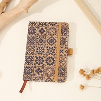 Carnet en liège A6 imprimé floral, journal en bois souple, logo personnalisé, carnet de voyage vintage, cadeau souvenir, vente en gros usine