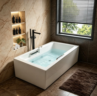 Bañera Acrílica Minimalista Nórdica, Bañera Independiente para una Persona, Tamaño Personalizado, Venta al por Mayor de Fábrica, OEM, ODM