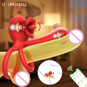 3-in-1 afstandsbediening siliconen vibrator met orgasme clitorale stimulatie en cum-locking masturbatiering voor koppels, cockring - Product Image 1