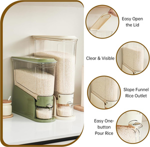 Dispensador De Arroz <b>Kitchen</b> Dispenser Gravity Rice Barel and Flour Dispenser <b>Storage</b> <b>Container</b> <b>Containers</b> for Cereal - Product Image 3