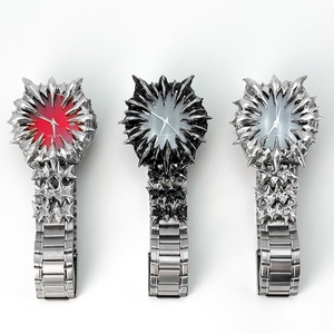 Reloj de Acero Inoxidable Personalizado para Hombre, Bisel Irregular con Borde Puntiagudo, Estilo Gótico Oscuro, Vanguardista Cibernético, Reloj de Pulsera para Hombre - Product Image 1