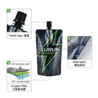 Pochette personnalisée en aluminium avec bec verseur, imprimée en héliogravure, en PET, nylon, PE, avec bouchon réutilisable, pour emballage alimentaire (jus, lait, gelée)