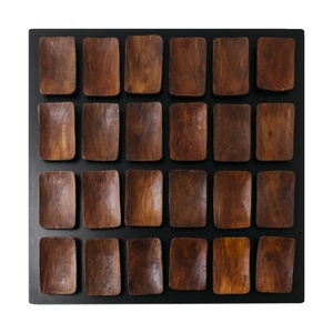 黒木の壁飾り 木彫りアート装飾 モダン幾何学模様 3Dウォールアート 壁飾り - Product Image 1