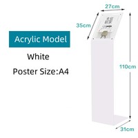 Affiche A4 sur pied en fer avec supports de littérature, présentoir d'information en acrylique, vente en gros d'usine