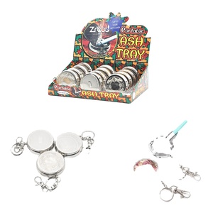 Mini Cenicero de Metal de Diseño Clásico, Portátil, <span class=keywords><strong>sin</strong></span> <span class=keywords><strong>Humo</strong></span>, con Llavero para Coche y Bolsa de Lata - Product Image 1
