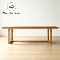 Antiker Esszimmertisch aus Massivholz, Mid-Century-Stil, Recyceltes Eichenholz, Rechteckiger Ausziehbarer Bankett-Esstisch