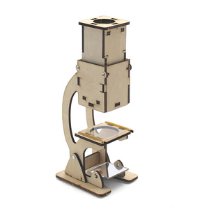 Kit de microscope en bois pour enfants, jouet éducatif scientifique DIY STEM, 7-9 ans, assemblage manuel, outil d'expérimentation éducative - Product Image 2