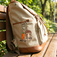 Porte-clés et breloque de sac en acrylique, motif émoticône de dessin animé mignon en forme de légume, couleurs personnalisables, étanche, pour promotion d'entreprise