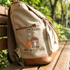 Porte-clés en acrylique transparent avec motif de dessin <span class=keywords><strong>animé</strong></span>, émoticône mignonne, expression de légume, pendentif pour couple, breloque de sac pour promotion d'entreprise - Product Image 2