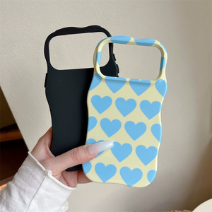 Funda de Teléfono Personalizada con Diseño de Corazón, 2 en 1, TPU y PC, Sublimación Ondulada, Brillante, para iPhone 18, 17, 16, 15, 14, 13, 12 Pro Max - Product Image 2