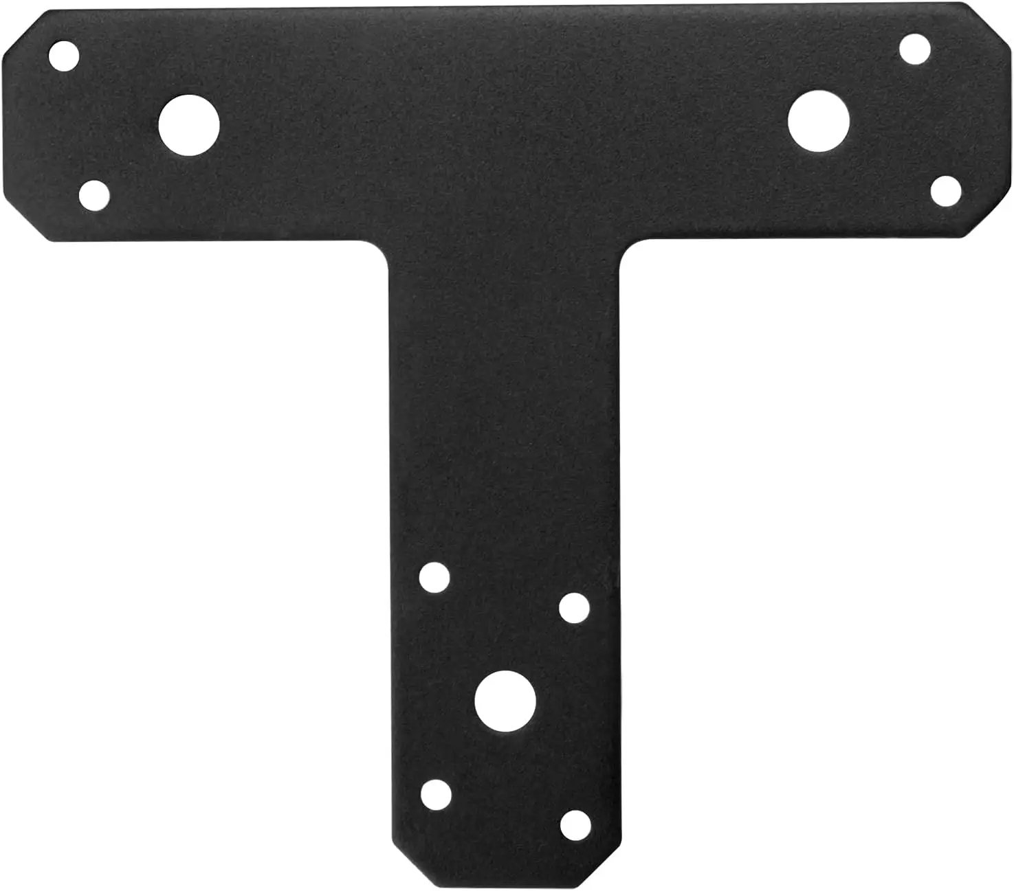 Placa de reparo para poste de aço 4x4 com ângulo reto, conector de madeira, em T plano preto