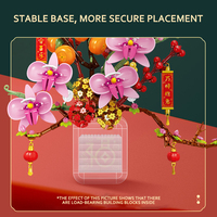 Sembo Block 605028 908 pièces Kit de construction de bouquet de fleurs du Nouvel An chinois, cadeau éducatif pour enfants, jouet pour filles