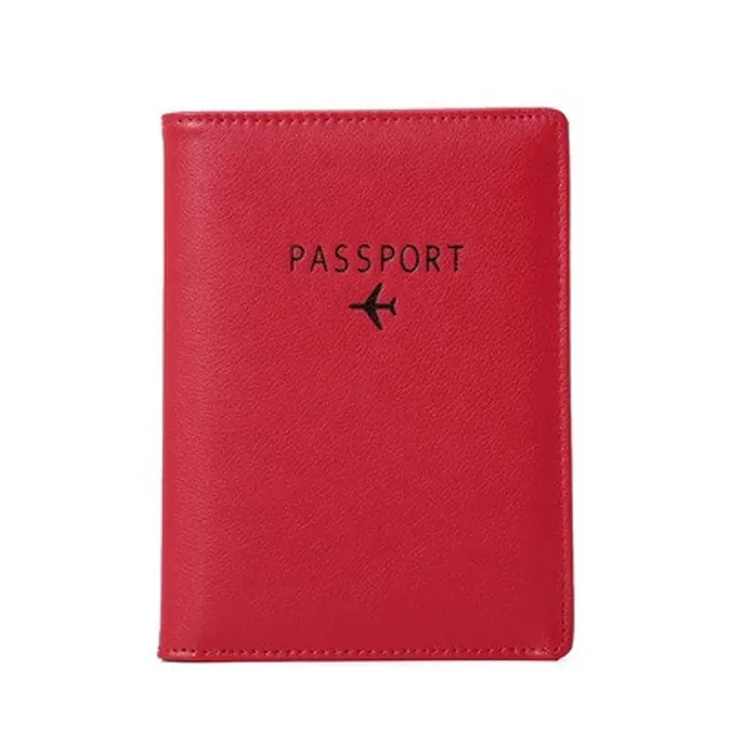 Yüksek kaliteli seyahat pasaport kapak deri kart cüzdan pasaport kılıfı RFID engelleme pasaport tutucu