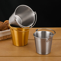 Seau à glace en acier inoxydable 304 de qualité alimentaire, style coréen, pour bière, vin, snacks, frites, fêtes et bars