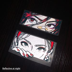 Pegatina <span class=keywords><strong>JDM</strong></span> de Anime resistente a los rayos UV, pegatina de vinilo para ventana de Peeker, pegatina reflectante para exteriores para coche, portátil - Product Image 3