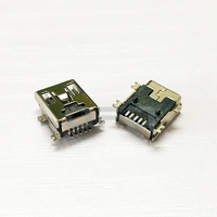 Conector Mini-B USB 5P SMD, Conector Mini USB Tipo-B 5P Hembra, Montaje Superficial SMT, Mini USB Tipo B