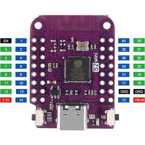 Carte de développement WiFi ESP32-S2 Mini V1.0.0 avec 4 Mo de mémoire Flash, 2 Mo de PSRAM, USB Type-C, compatible pour les projets IoT et DIY - Product Image 5