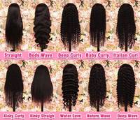 Perruques en cheveux humains sans colle, prêtes à l'emploi, pré-épilées, 5x5 13x6, Deep Water Wave, bouclées, style birman et indien, Lace Front, noir naturel