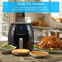 6.5L Air Friteuse Pro, 12-en-1 XL Grand Air friteuse four Cuisinière avec Livre de Cuisine, 7 Cinq Quarts Grande Famille Taille Électrique Air Chaud Friteuse Four