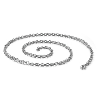 Collar de cable Rolo de cadena de eslabones O de titanio puro para mujeres y hombres piel sensible, cadenas redondas finas hipoalergénicas para colgante