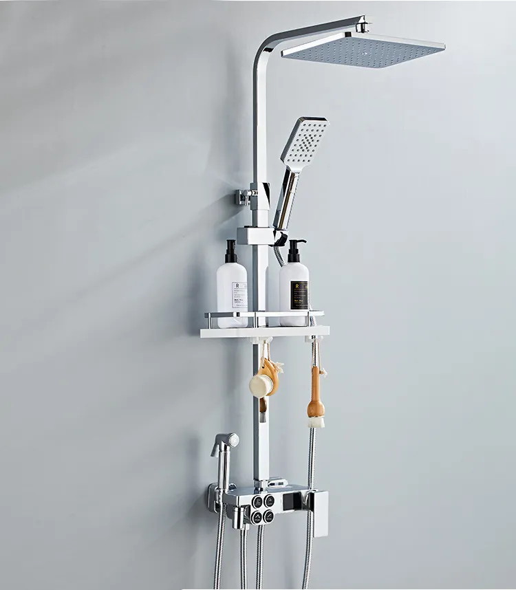 Smart Square Ducha Regen dusch kopf Wand montage Badezimmer Dusch set Mixer Wasserhahn Mit Dusch kopf System Dusch set