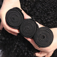Brésilien Remy Vierge Cheveux Extensions Machine Double Trame Double Dessiné 4A 4B 4C Afro Crépus Bouclés Doux Lisse Brillant Armure