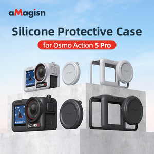 Étui en <span class=keywords><strong>silicone</strong></span> léger AMagisn pour caméra sportive Osmo <span class=keywords><strong>Action</strong></span> 6, protection intégrale anti-rayures pour l'objectif - Product Image 2