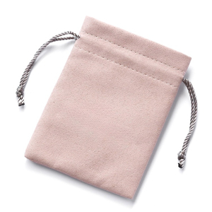 Pochette à cordon en microfibre de luxe personnalisée Fuchen pour bijoux, avec logo, légère, personnalisable et dimensions 13x8cm - Product Image 3