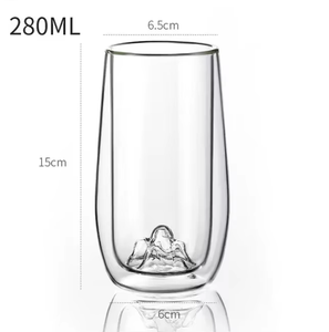 Tasse personnalisée à double couche en verre à haute isolation thermique en borosilicate pour la fabrication du thé et l'observation de la montagne - Product Image 4