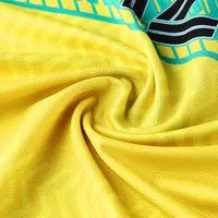 Camisa de futebol do brasil, design clássico, amarelo, respirável, secagem rápida, futebol americano