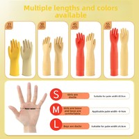Gants en latex de caoutchouc imperméables de 12 pouces d'épaisseur pour usage domestique, avec manchette longue, certifiés EN388/EN420, sans poudre, sans silicone