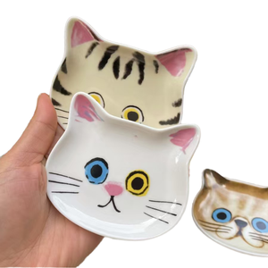 Plats en céramique de conception de visage de <span class=keywords><strong>chat</strong></span> mignon créatif <span class=keywords><strong>pour</strong></span> l'assaisonnement et la <span class=keywords><strong>sauce</strong></span> de soja - Product Image 3