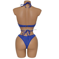 Maillot de bain une pièce S669 pour femme, style club, tenue de plage, vêtement de danse exotique, orné de strass scintillants et de diamants, coupe string