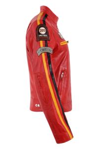 Veste en cuir véritable Sizma rouge ciré pour femme, sur mesure, 100 % authentique, finition cirée, quincaillerie premium, fermeture éclair YKK, marque privée, OEM/ODM, vente en gros - Product Image 4