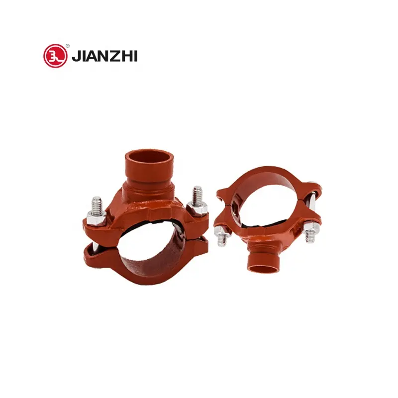 JIANZHI-acoplamiento de tubería acanalada de hierro fundido, lucha contra incendios, acoplamientos flexibles mecánicos en T