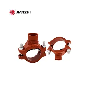 JIANZHI Brand bekämpfung Duktile Gusseisen gerillte Rohr verschraubung gerillte mechanische T-Stück flexible Kupplungen