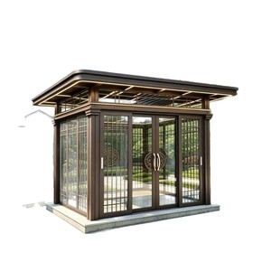 Gazebo de Aluminio Hesswei, Estilo Chino Moderno, para Exteriores, Terraza, Patio, Villa - Product Image 1