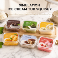 Coffret Cadeau de Jouets Squishy Glaces Six Saveurs – Boîte de Desserts Simulés à Presser Doucement pour Enfants et Adultes – Présentoir de Vente au Détail